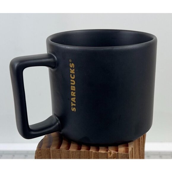 Vintage Starbucks Coffee Mug 14 Oz Aged Sumatra Black & Gold w/Sailing Ship - Picture 5 of 7